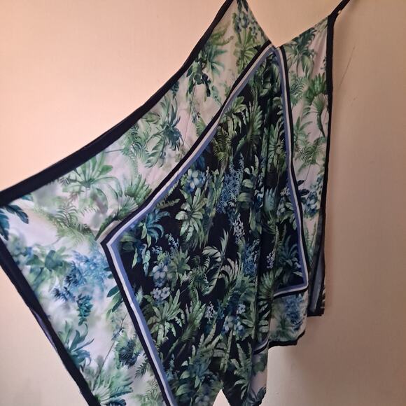 Tommy Bahama Arts of Palm Scarf Cover-Up Midi Dress Mare Navy Womens Size L XL - Picture 7 of 10